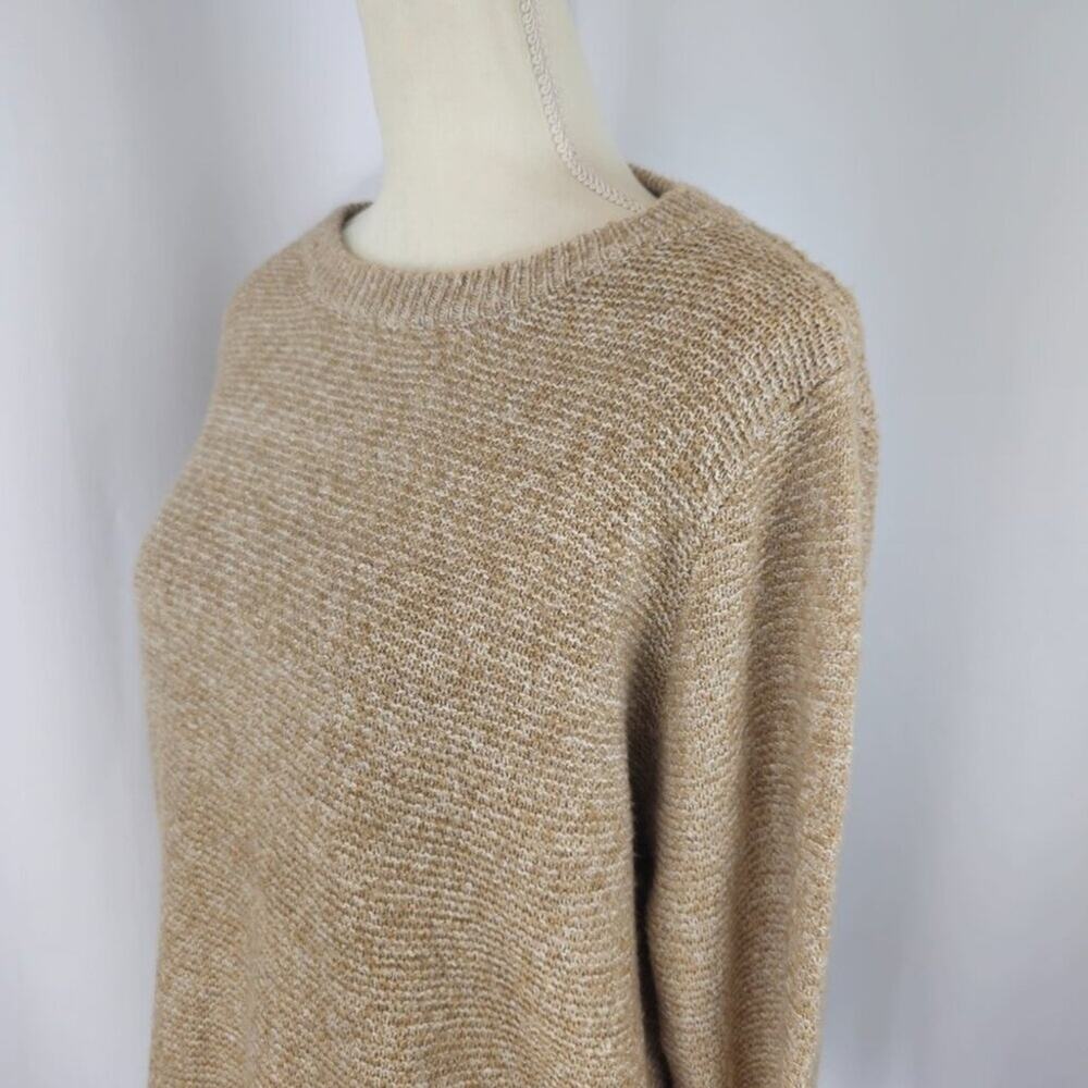 Beige Long Sleeve Knit Crew Neck Sweater Women's Size X-Large - Picture 5 of 15
